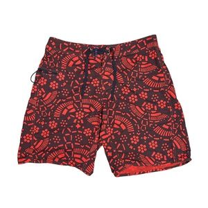 Patagonia Wavefarer Board Shorts Hawaiian Floral Red Mens 33